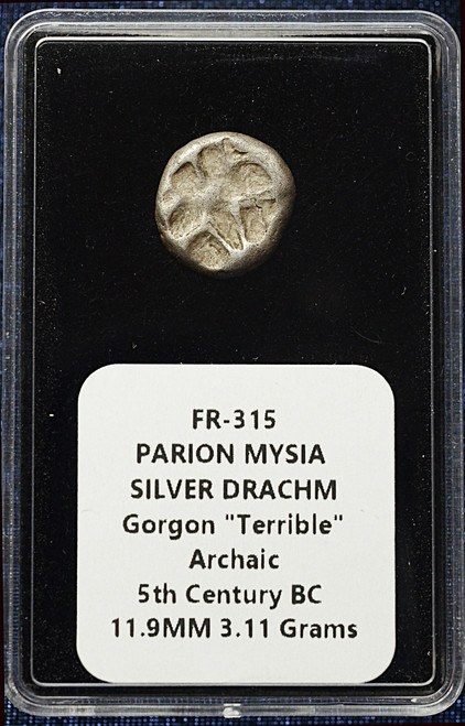 Ancient Greek Parion Mysia Silver Drachm – 5th Century BC – Gorgoneion Type