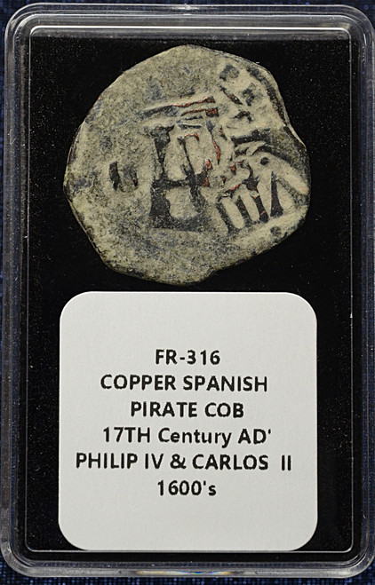 Spanish Colonial Copper Cob Coin – Philip III, Philip IV & Carlos II – 16th–17th Century Treasure Coin