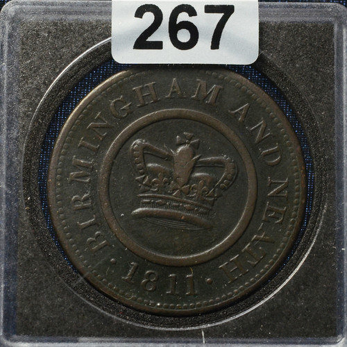 Birmingham & Warwickshire 1 Penny Token – 1812 – Copper – AU Condition - Nice Toning.