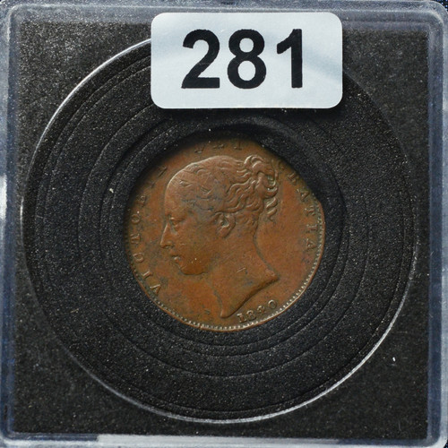 United Kingdom 1 Farthing – 1840 – Queen Victoria – Copper – VF Condition