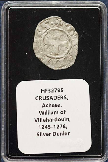 CRUSADERS — PRINCIPALITY OF ACHAea William II of Villehardouin (1245–1278) Medieval Silver Denier