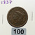 1838 Coronet Head Large Cent — Extremely Fine (XF)