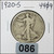 1920-S Walking Liberty Half Dollar – 90% Silver – Ungraded Coin