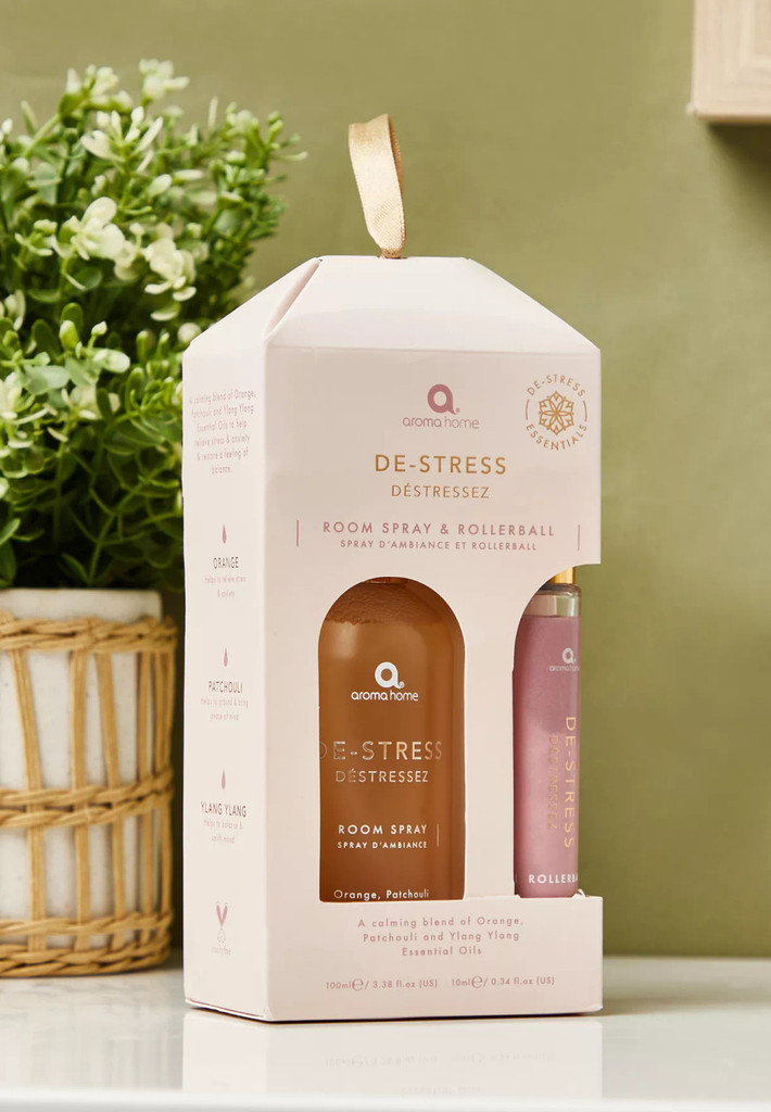 De-Stress Room Spray & Rollerball Gift Set