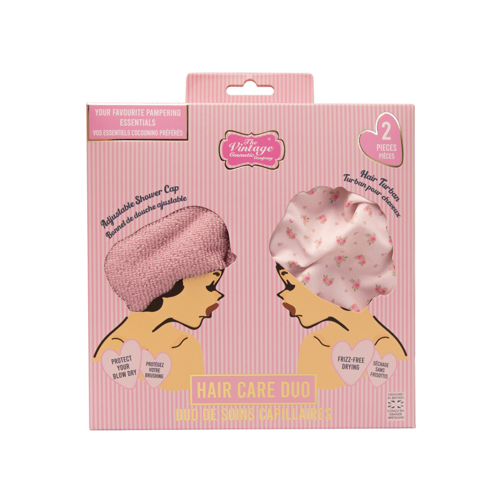 Vintage Cosmetics Co Shower Cap & Hair Turban Duo
