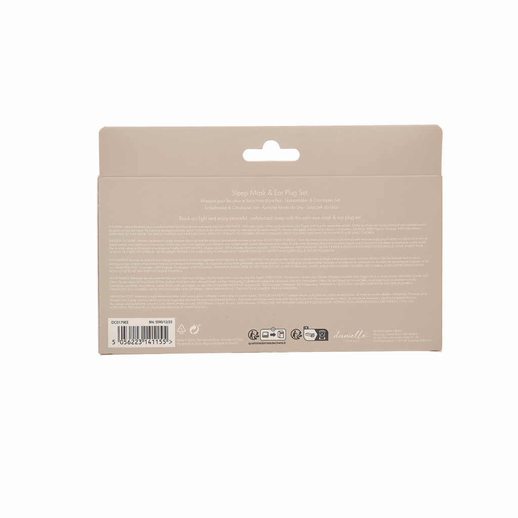 Blush Pink Satin Eye Mask & Ear Plug Set