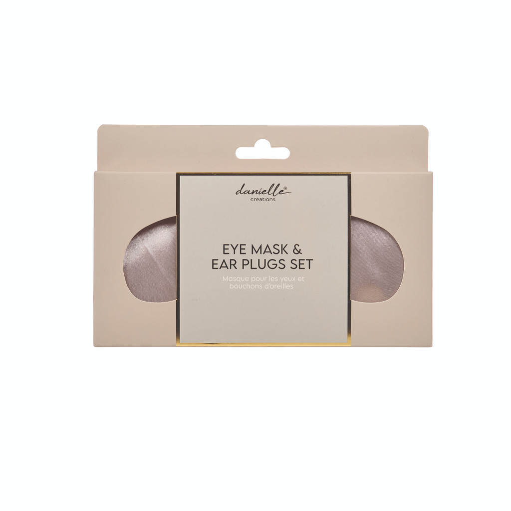 Blush Pink Satin Eye Mask & Ear Plug Set