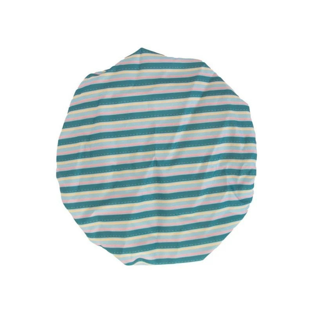 Danielle Teal Stripe Shower Cap