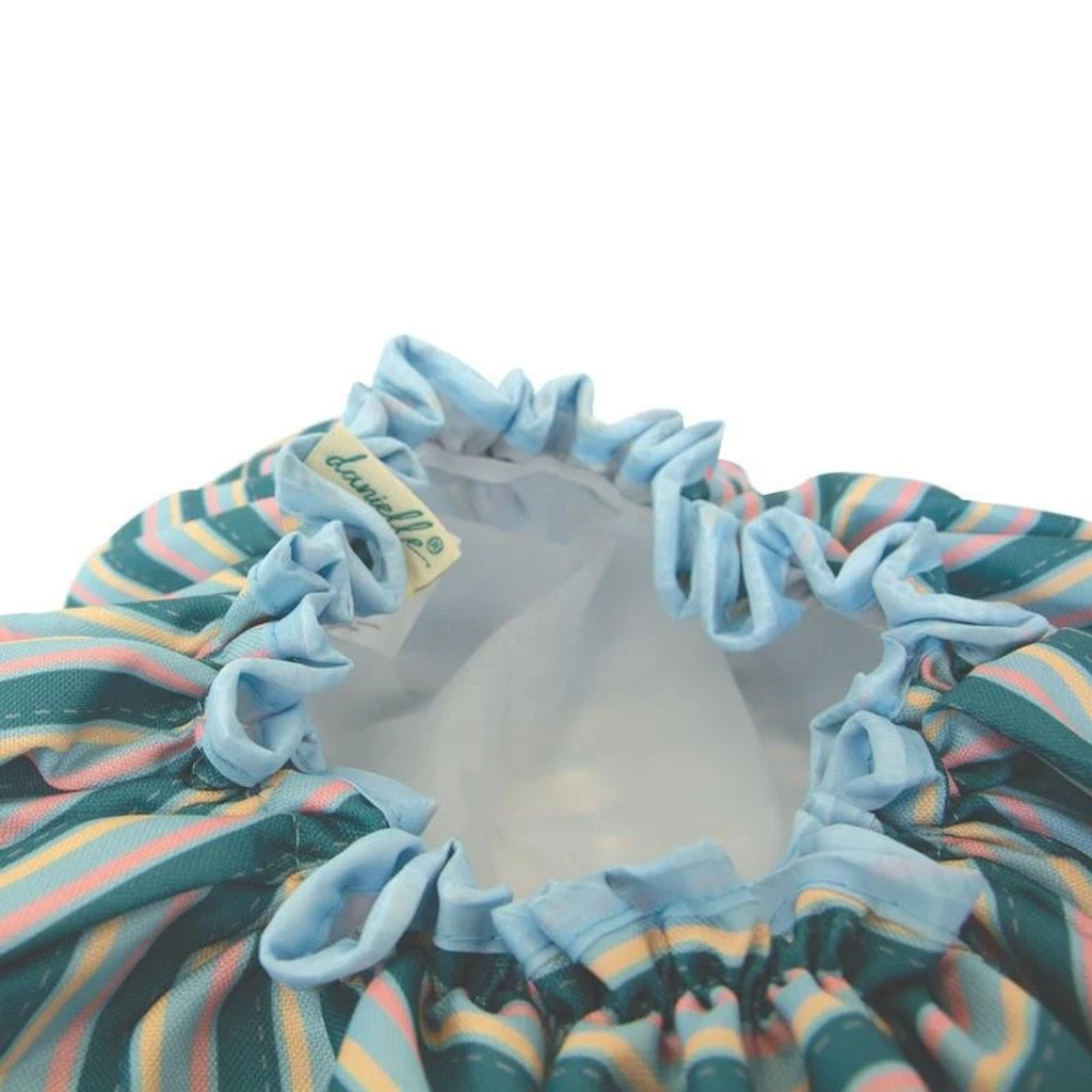 Danielle Teal Stripe Shower Cap