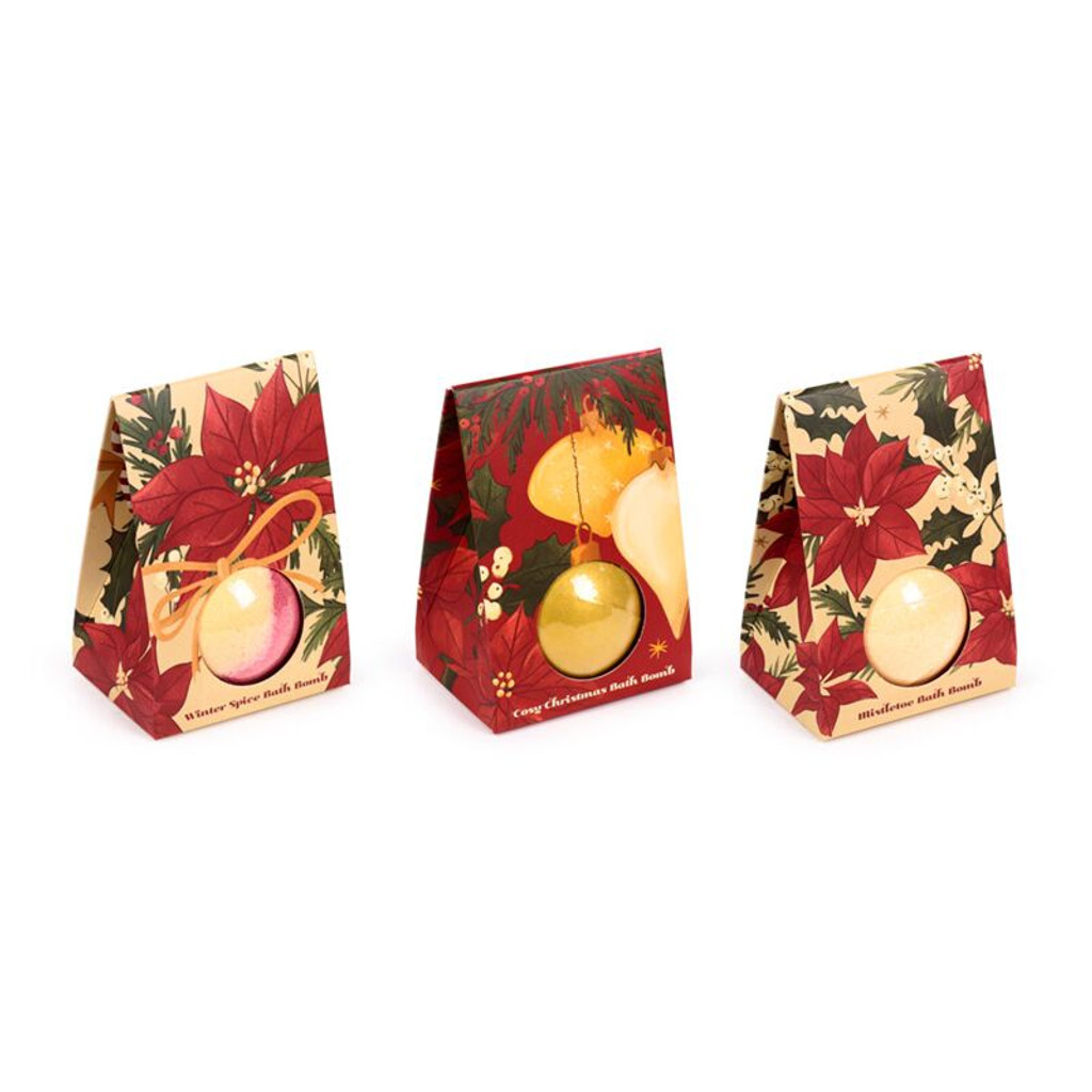 Set of 3 Handmade Christmas Botanicals Bath Bombs