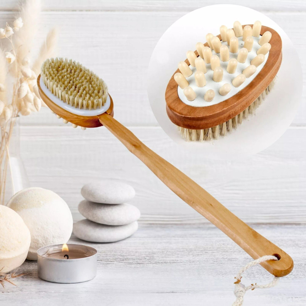 Sun&Sia Dual Sense Long Bath Brush & Massager