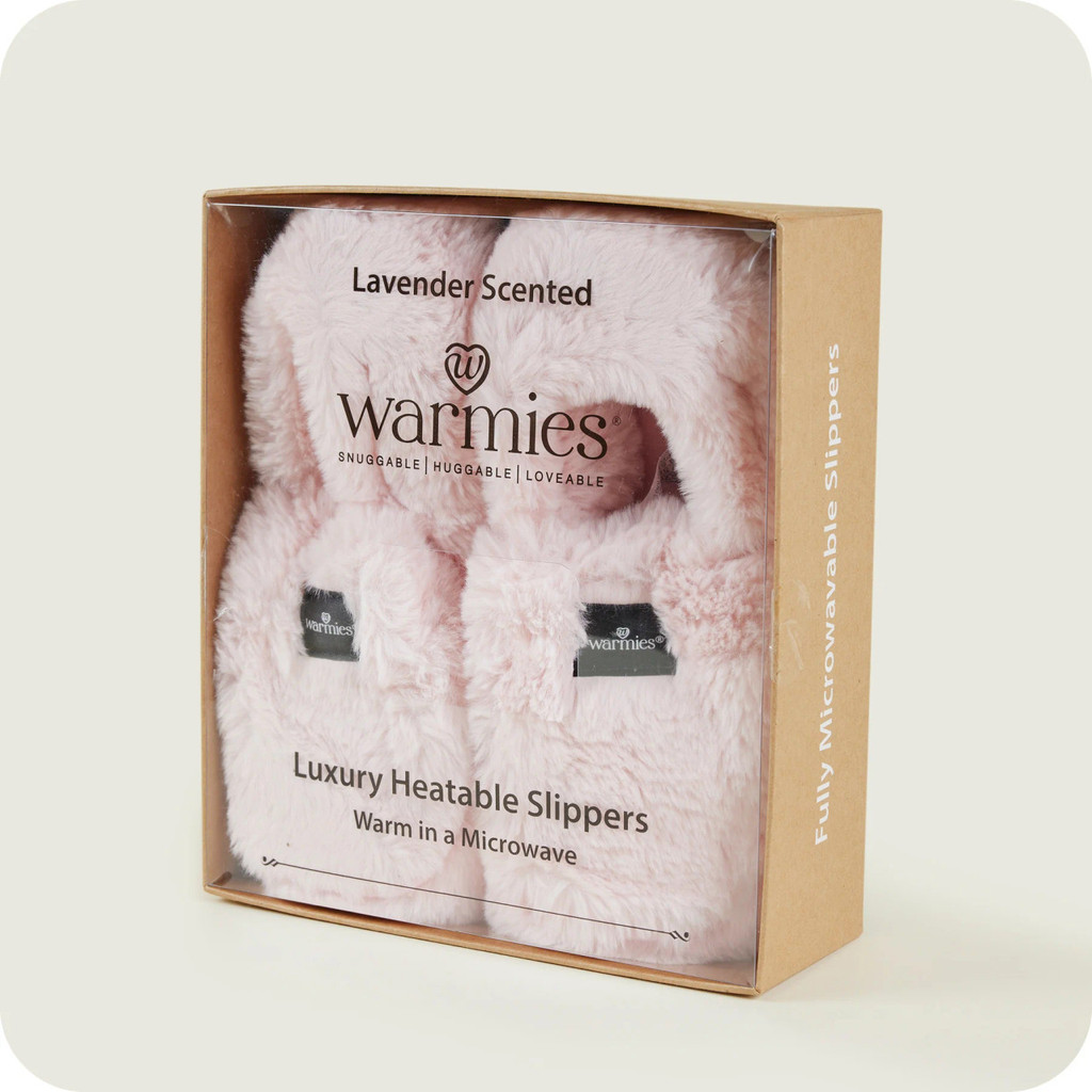 Warmies Blossom Luxury Faux Fur Lavender Scent Heatable Slippers