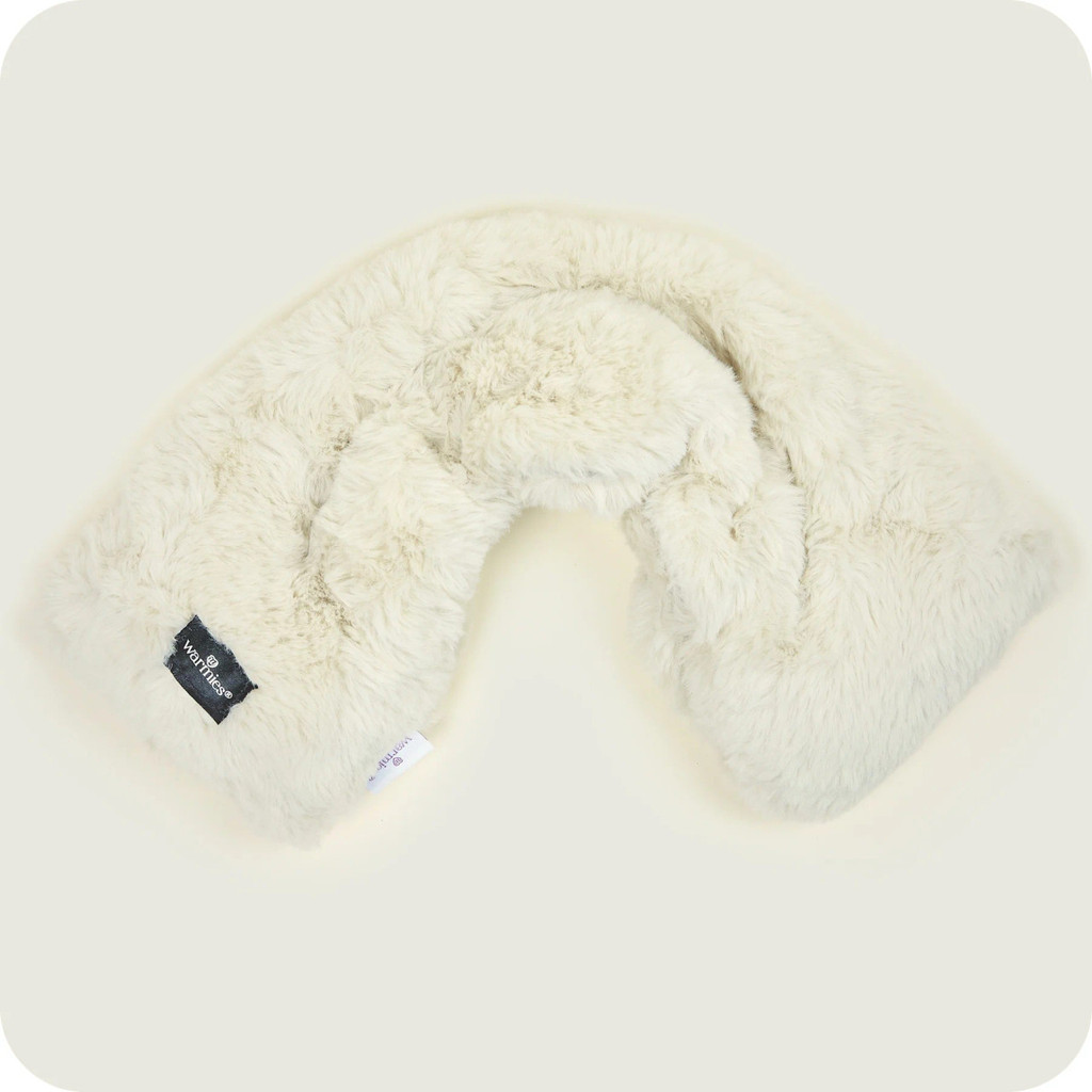 Almond Luxury Faux Fur Lavender Scent Heatable Neck Wrap