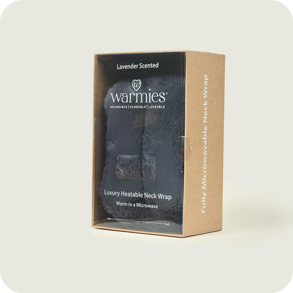 Warmies Steel Luxury Faux Fur Lavender Scent Heatable Neck Wrap