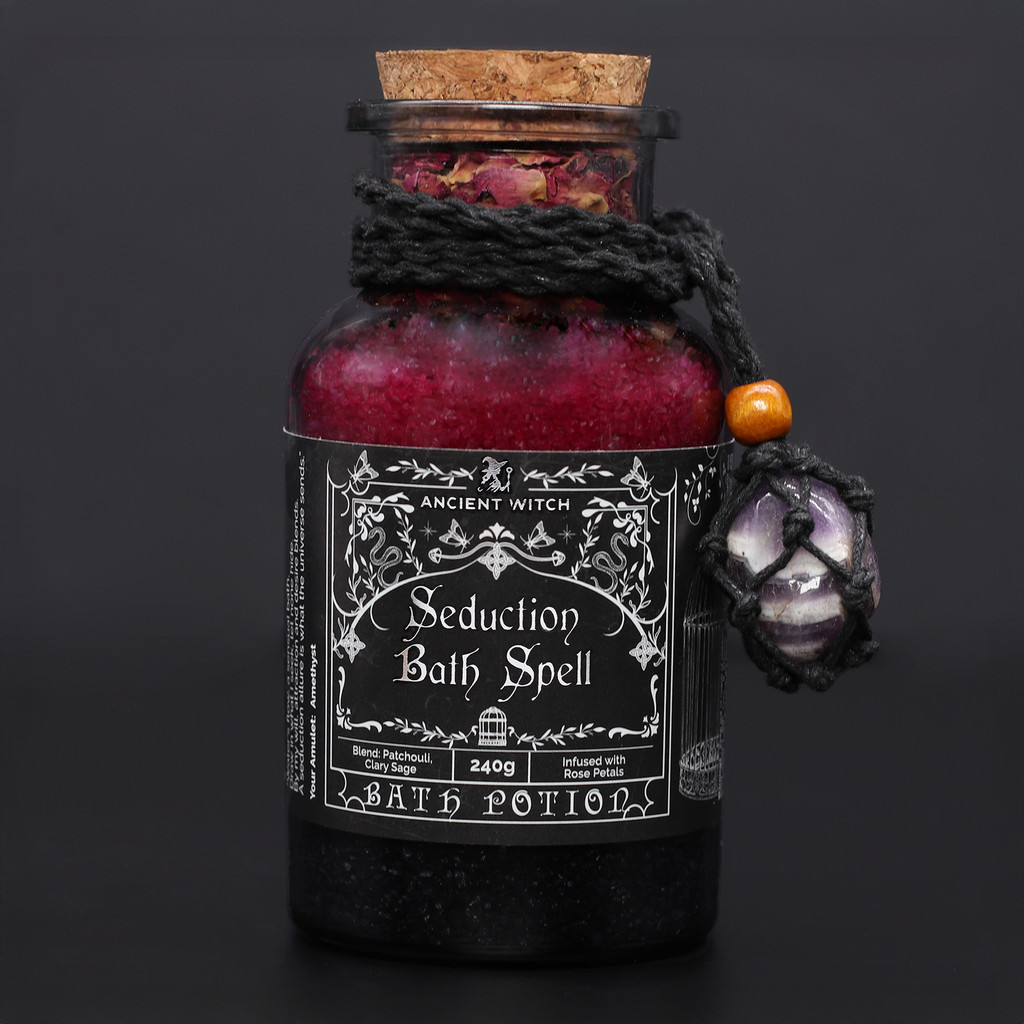 Seduction Spell Bath Salts & Amethust Crystal 240g