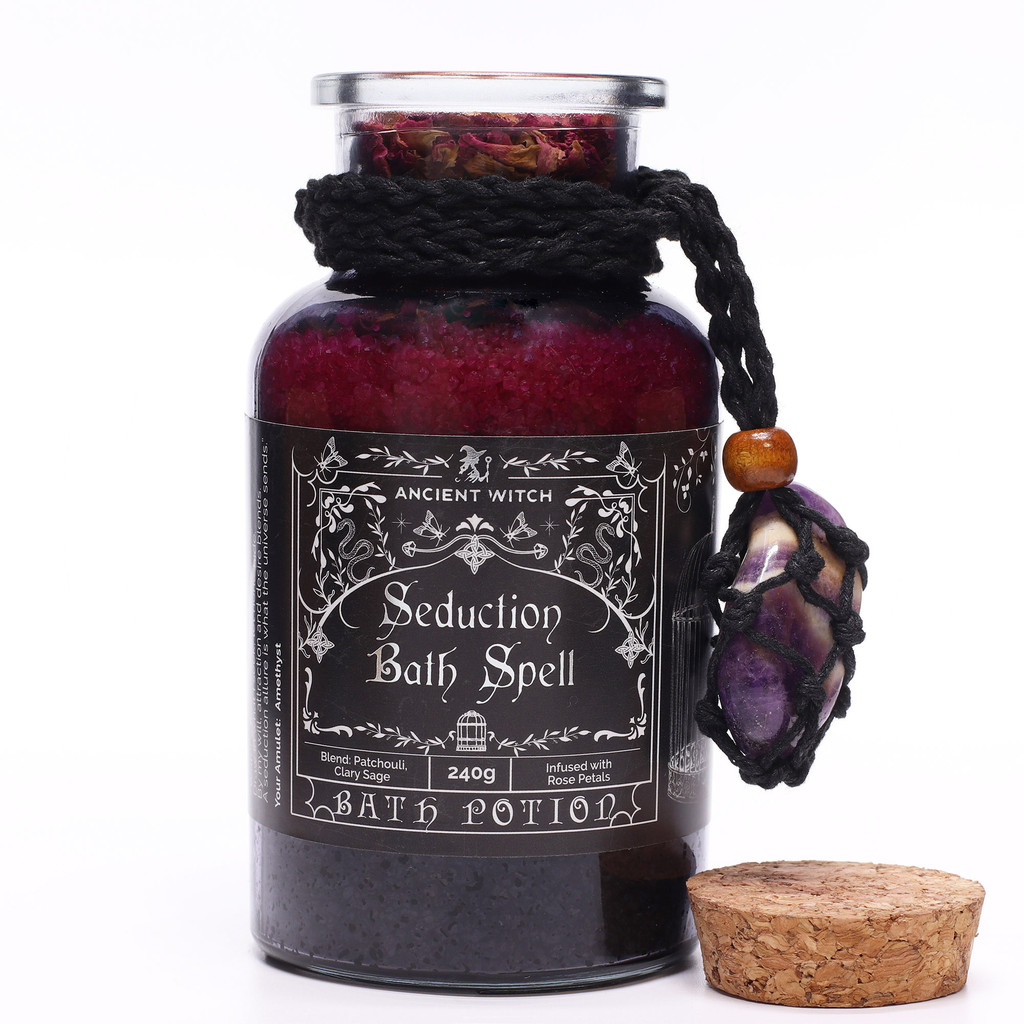 Seduction Spell Bath Salts & Amethust Crystal 240g