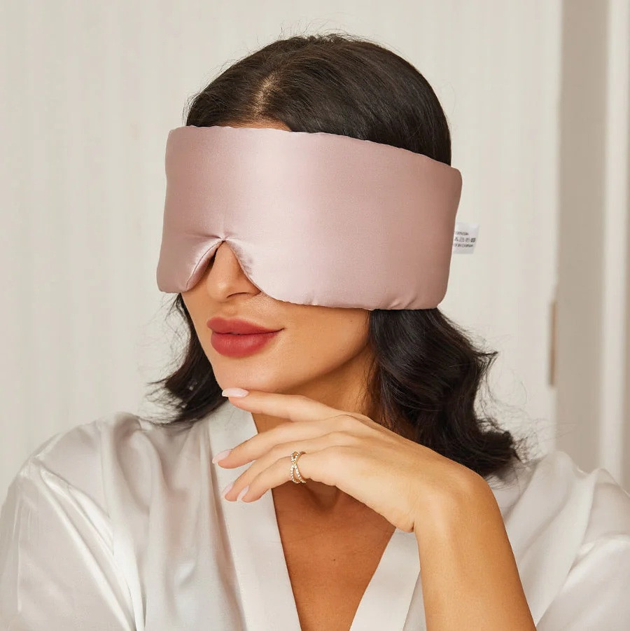 Danielle Pink Satin Cushioned Eye Mask
