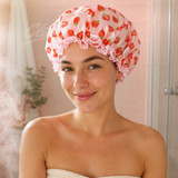 Studio Dry Matcha Strawberries Shower Cap