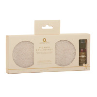 Aroma Home Cream Boucle Fleece Eye Mask & Pillow Spray Gift Set