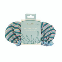 Danielle Teal Stripe Shower Cap
