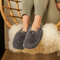 Warmies Steel Luxury Faux Fur Lavender Heatable Slippers
