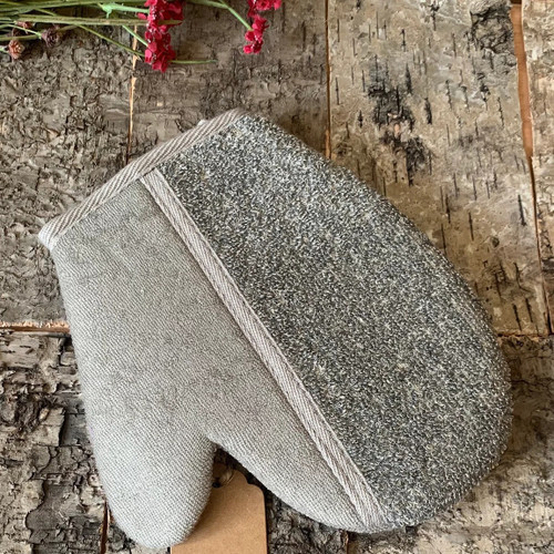 Spa Essentials Grey Linen Bathing Mitt