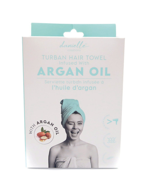 Danielle Argan Oil Infused Cyan Turban Hair Towel