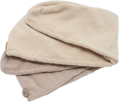 Danielle Mink & Grey Twin Pack Hair Towel Turbans