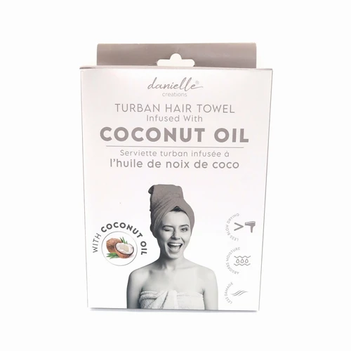 Danielle Coconut Oil Infused Grey Turban Hair Towel