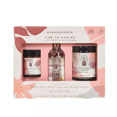 Wanderflower Wild Rose Time to Unwind 3 Piece Gift Set
