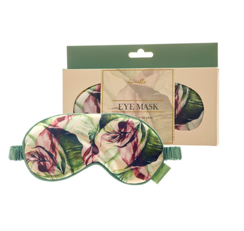 Cream Botanical Palm Satin Eye Mask
