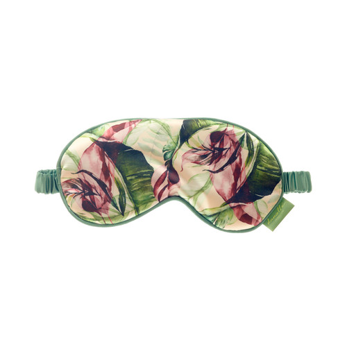 Cream Botanical Palm Satin Eye Mask