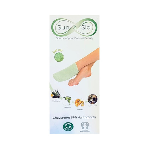 Moisturising Gel Sole SPA Socks: Green