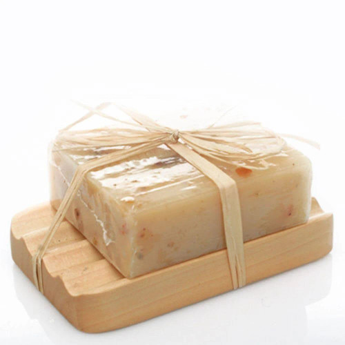 AW Hemu Wood Corrugated Soap Dish 10 x 7cm