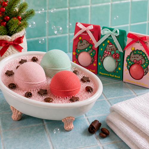 Pusheen Cat Set of 3 Christmas Bath Bombs