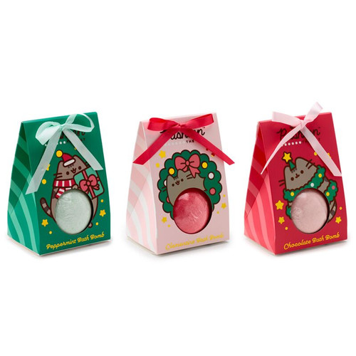 Set of 3 Christmas Pusheen Cat Bath Bombs
