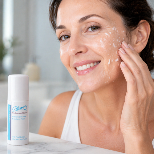 cleo Q probiotic skin sheer radiance polish exfoliator