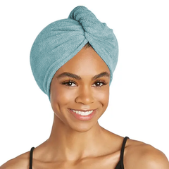 Argan Oil Infused Cyan Turban Hair Towel