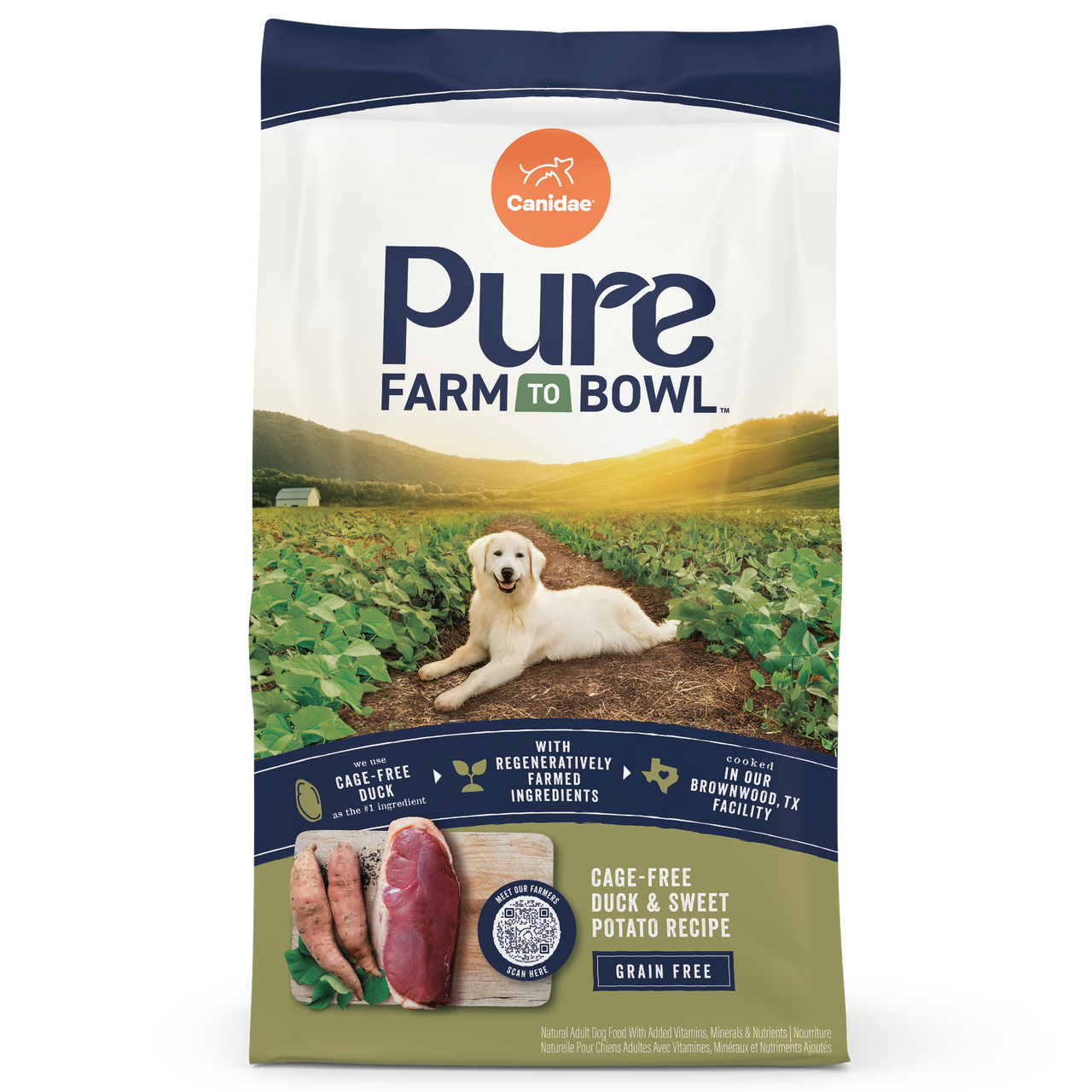 Pure Farm To Bowl Cage-Free Duck & Sweet Potato Grain Free Dry Dog Food