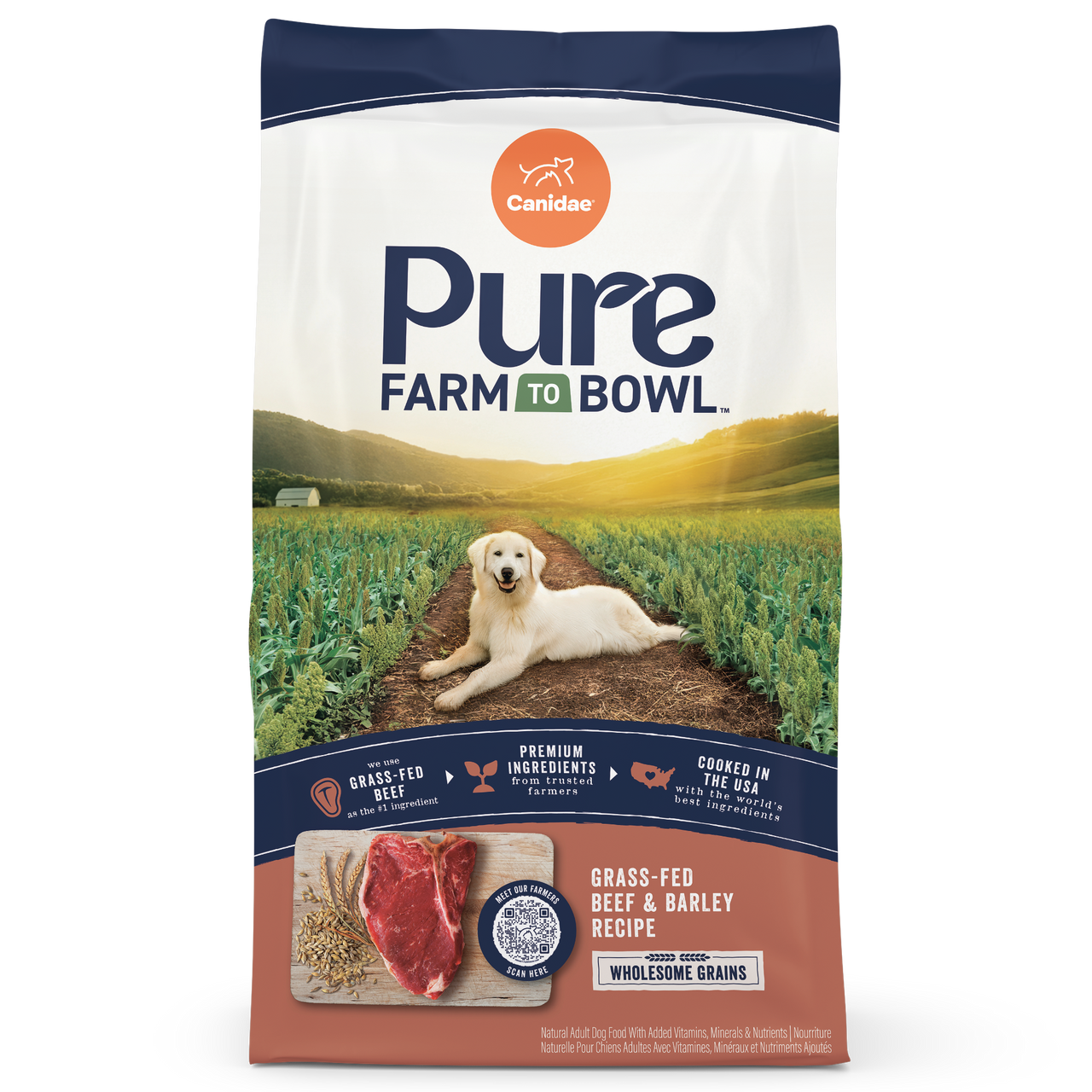 Pure Farm To Bowl Grass-Fed Beef & Barley Recipe Dry Dog Food