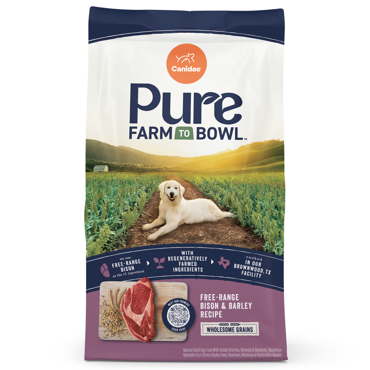 Pure Farm To Bowl Free-Range Bison & Barley Recipe Dry Dog Food
