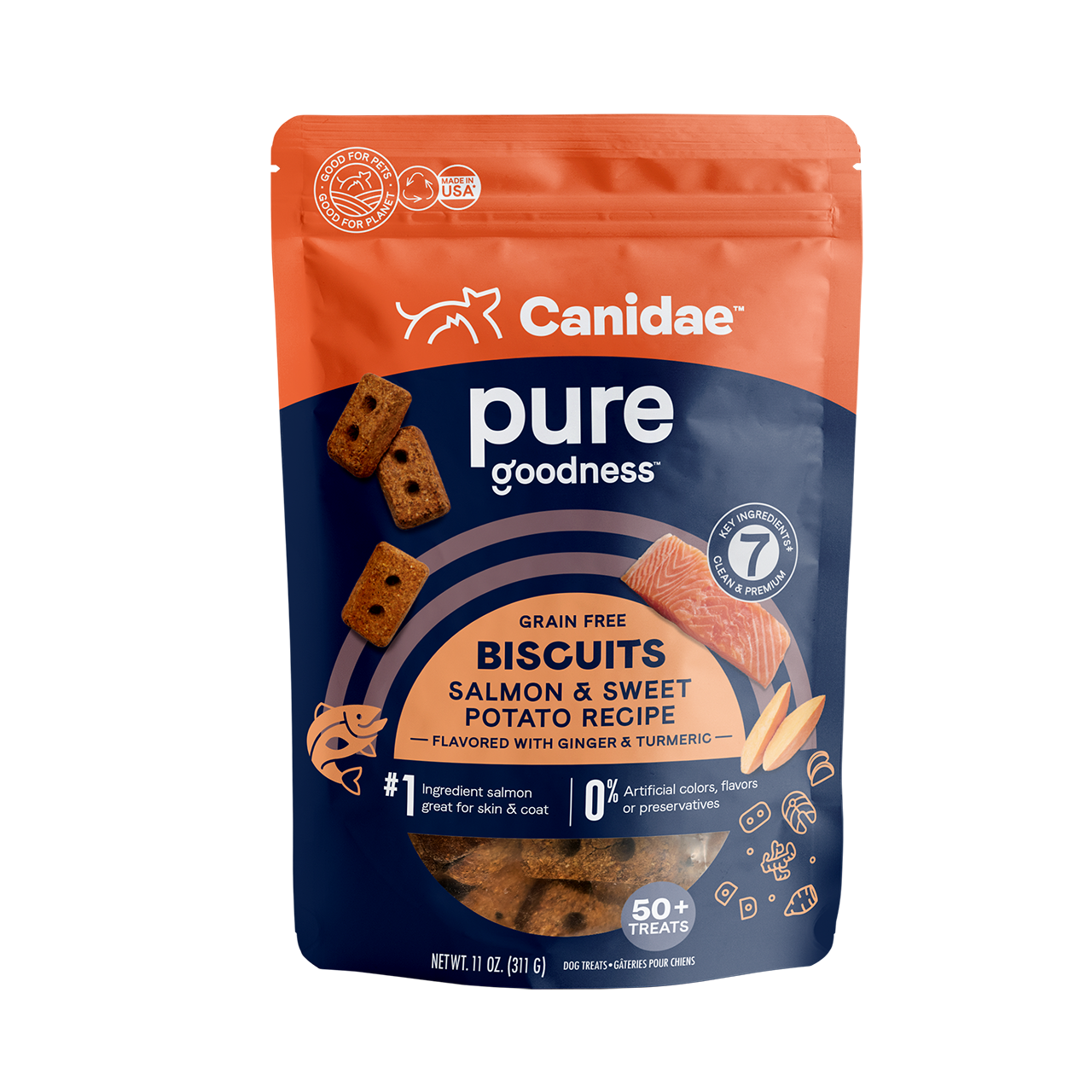 Pure Grain Free Salmon & Sweet Potato Treat Biscuits