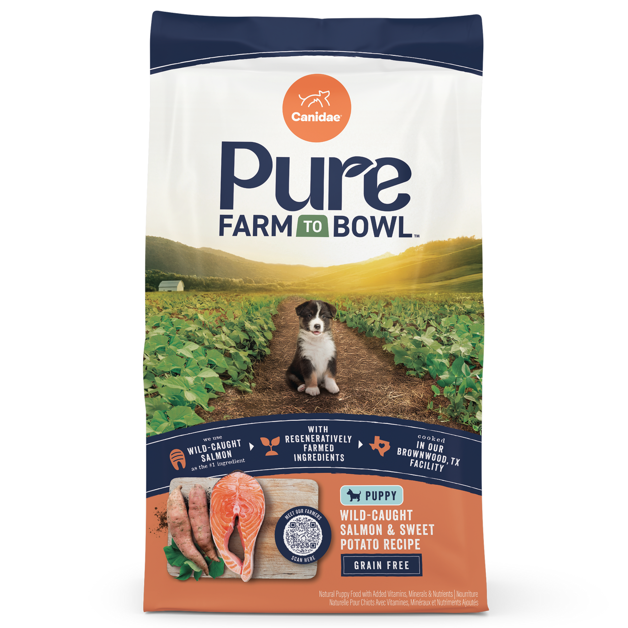 Pure Farm To Bowl Puppy Wild-Caught Salmon & Sweet Potato Recipe Dry Dog Food
