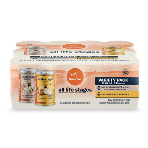 Canidae All Life Stages Wet Dog Food Variety Pack, Multi-Protein & Chicken & Rice, 13 oz., Case of 12