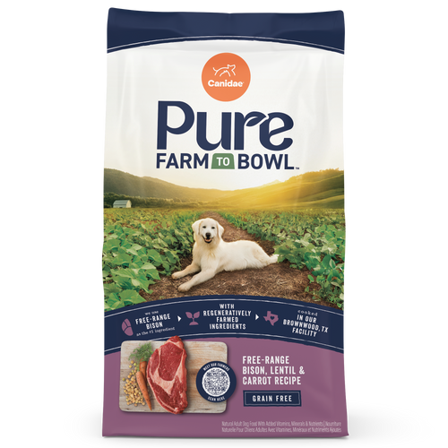 Pure Farm To Bowl Free-Range Bison, Lentil & Carrot Grain Free Recipe