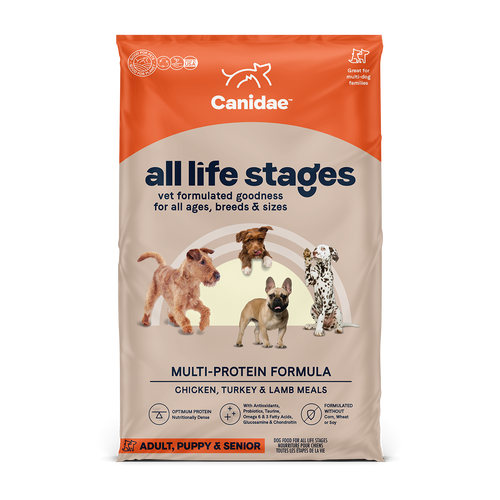 All Life Stages Dry Dog Food: Multi-Protein Chicken, Turkey, and Lamb Meals