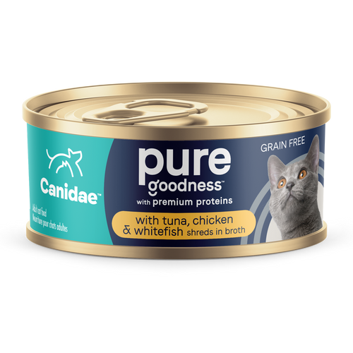 PURE Wet Cat Food: Tuna, Chicken and Whitefish in Broth - Case of 24