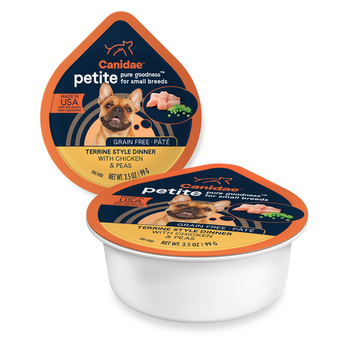 PURE Petite Wet Dog Food: Grain Free Chicken & Peas Pâté for Small Breed Dogs - Case of 12