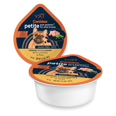 PURE Petite Wet Dog Food Grain Free Chicken Peas Pate for Small Breed Dogs Canidae