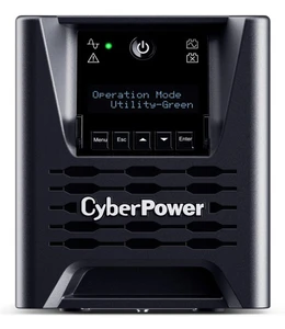 CyberPower PR750LCD3C 750VA tower UPS with LCD display, front view